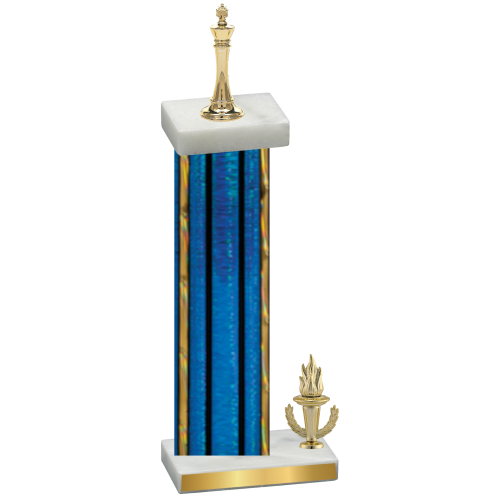 Accented Single Blue Glacier Victory Chess Trophy