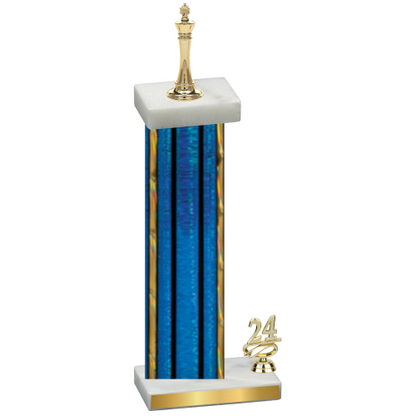 Accented Single Blue Glacier Year Chess Trophy