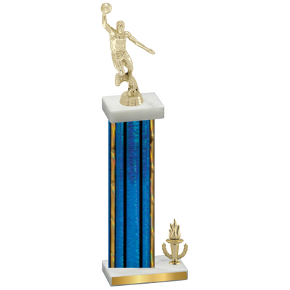 Accented Single Blue Glacier Victory Basketball Trophy