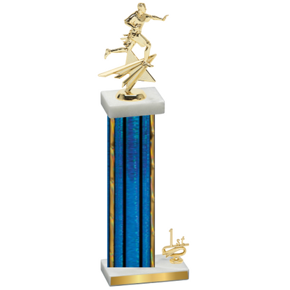 Accented Single Blue Glacier First Place Flag Football Trophy