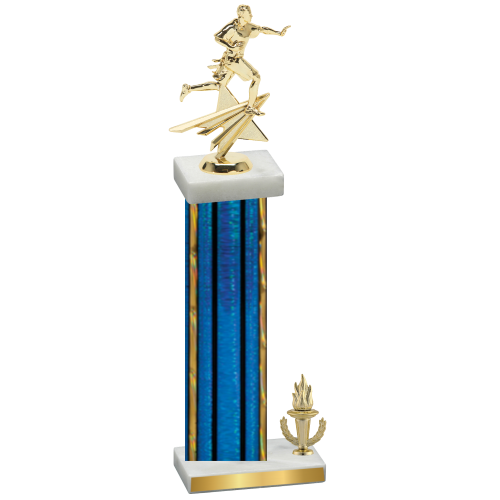 Accented Single Blue Glacier Victory Flag Football Trophy