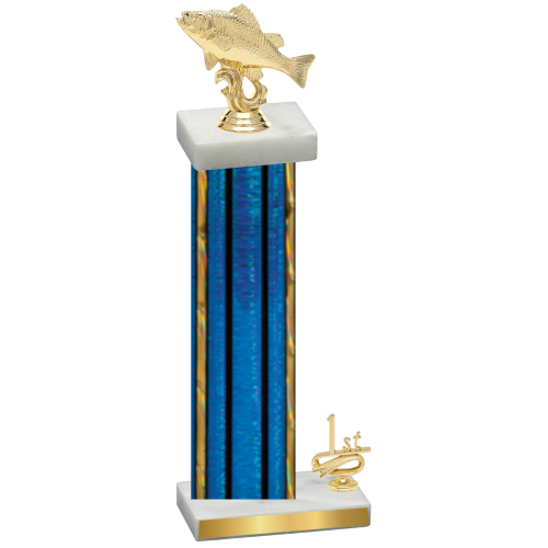 Accented Single Blue Glacier First Place Fishing Trophy