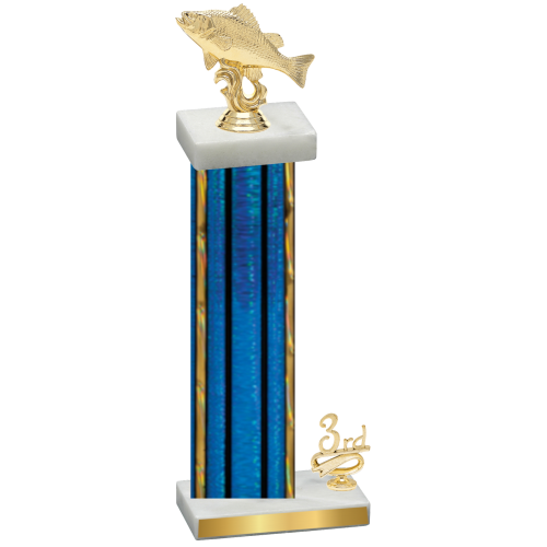 Accented Single Blue Glacier Third Place Fishing Trophy