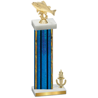 Accented Single Blue Glacier Victory Fishing Trophy