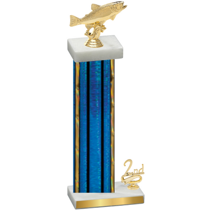 Accented Single Blue Glacier Second Place Fishing Trophy