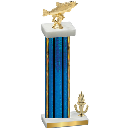 Accented Single Blue Glacier Victory Fishing Trophy