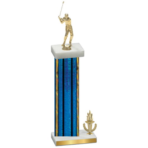 Accented Single Blue Glacier Victory Golf Trophy