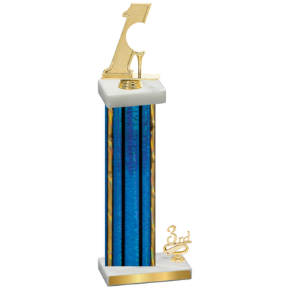 Accented Single Blue Glacier Third Place Golf Trophy