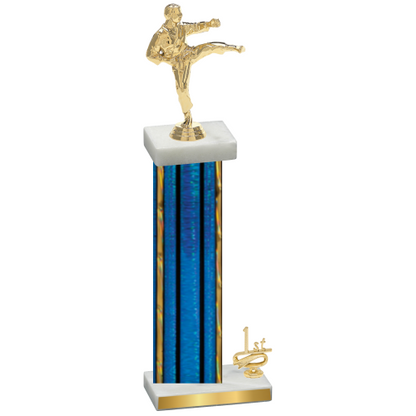 Accented Single Blue Glacier First Place Karate Trophy