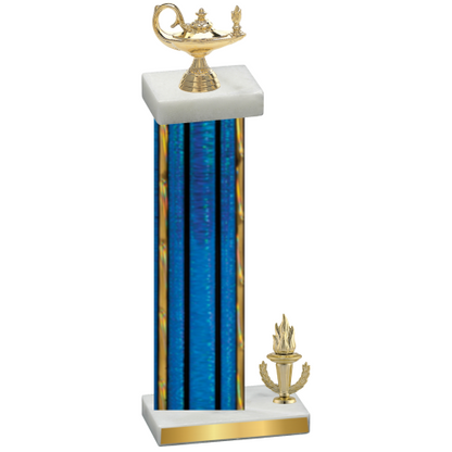 Accented Single Blue Glacier Victory Academics Trophy