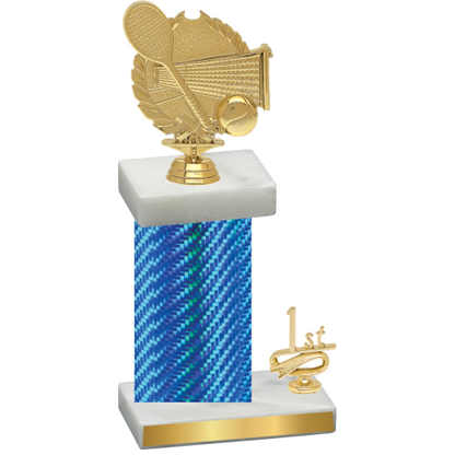 Accented Single Blue Carbon Fiber First Place Tennis Trophy