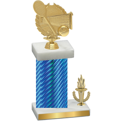 Accented Single Blue Carbon Fiber Victory Tennis Trophy