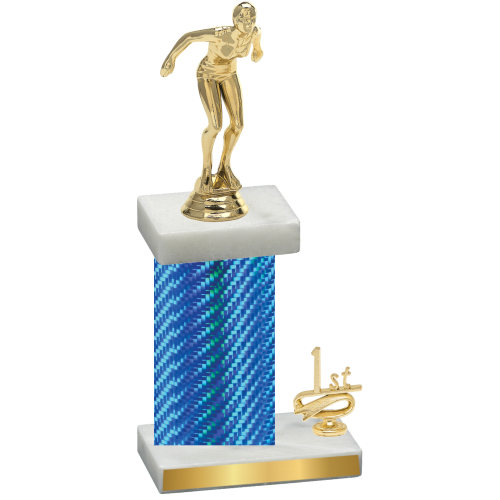 Accented Single Blue Carbon Fiber First Place Tennis Trophy