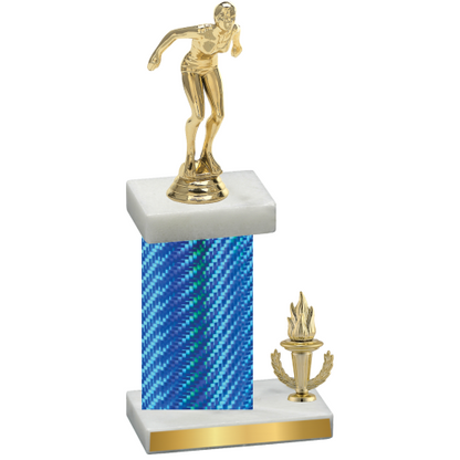 Accented Single Blue Carbon Fiber Victory Tennis Trophy