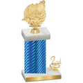 Accented Single Blue Carbon Fiber Second Place Swimming Trophy