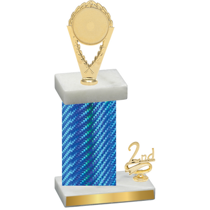 Accented Single Blue Carbon Fiber Second Place Insert Trophy