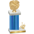 Accented Single Blue Carbon Fiber First Place Cheerleading Trophy