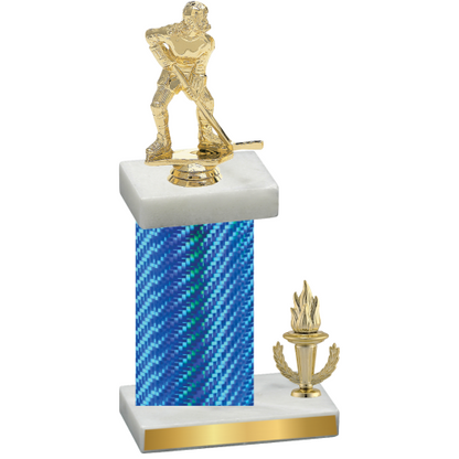 Accented Single Blue Carbon Fiber Victory Hockey Trophy