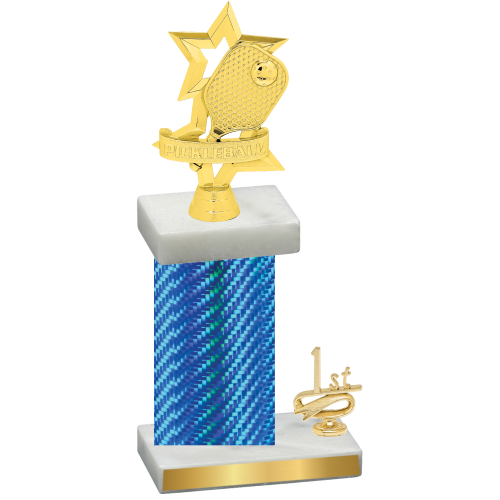 Accented Single Blue Carbon Fiber First Place Pickleball Trophy