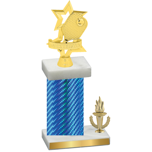 Accented Single Blue Carbon Fiber Victory Pickleball Trophy