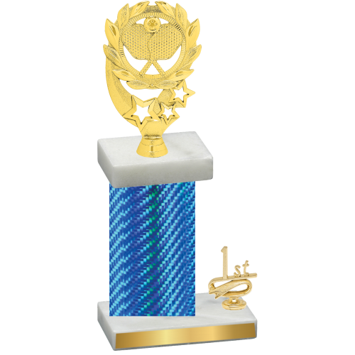 Accented Single Blue Carbon Fiber First Place Pickleball Trophy