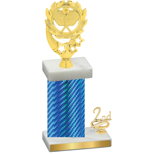 Accented Single Blue Carbon Fiber Second Place Pickleball Trophy