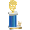 Accented Single Blue Carbon Fiber Third Place Pickleball Trophy