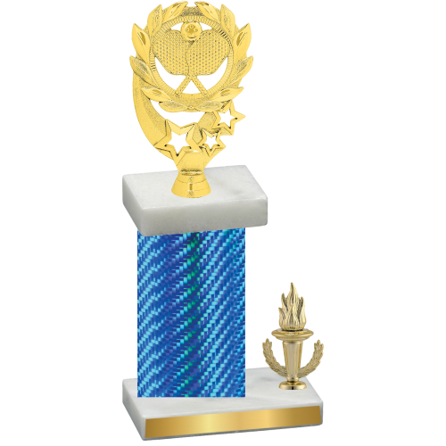 Accented Single Blue Carbon Fiber Victory Pickleball Trophy