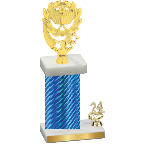 Accented Single Blue Carbon Fiber Year Pickleball Trophy