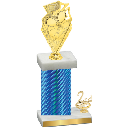 Accented Single Blue Carbon Fiber Second Place Pickleball Trophy