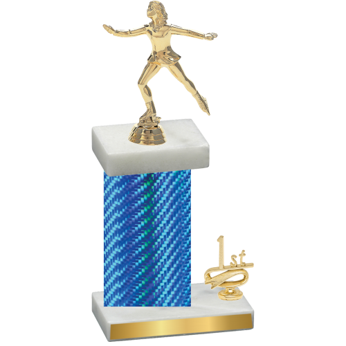 Accented Single Blue Carbon Fiber First Place Skater Trophy