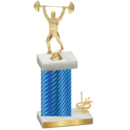 Accented Single Blue Carbon Fiber First Place Weights Trophy