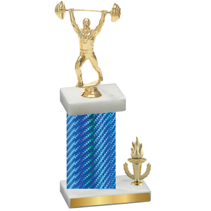 Accented Single Blue Carbon Fiber Victory Weights Trophy