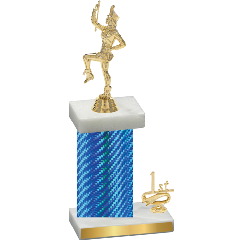 Accented Single Blue Carbon Fiber First Place Majorette Trophy