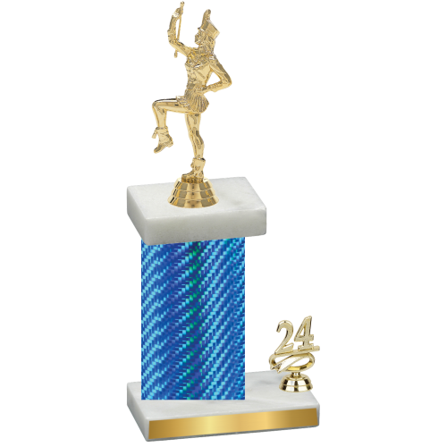 Accented Single Blue Carbon Fiber Year Majorette Trophy