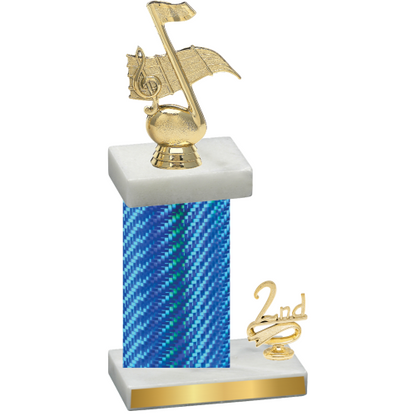 Accented Single Blue Carbon Fiber Second Place Music Trophy