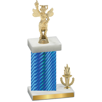 Accented Single Blue Carbon Fiber Victory Academics Trophy