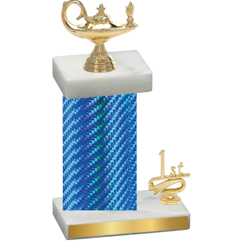 Accented Single Blue Carbon Fiber First Place Academics Trophy