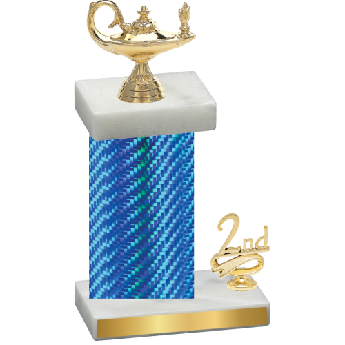 Accented Single Blue Carbon Fiber Second Place Academics Trophy