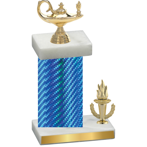 Accented Single Blue Carbon Fiber Victory Academics Trophy