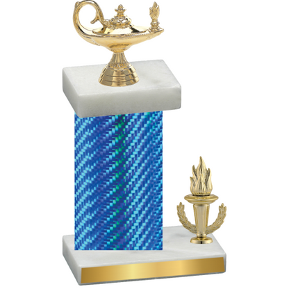 Accented Single Blue Carbon Fiber Victory Academics Trophy