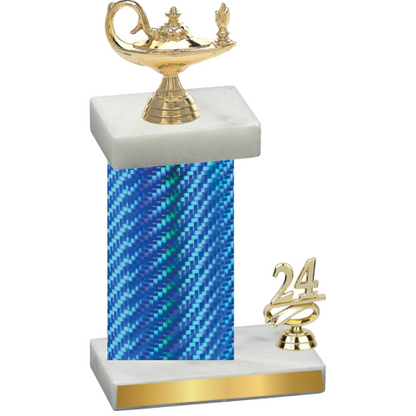 Accented Single Blue Carbon Fiber Year Academics Trophy