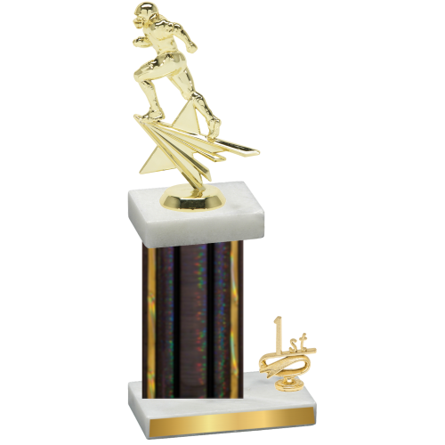 Accented Single Black Glacier First Place Football Trophy