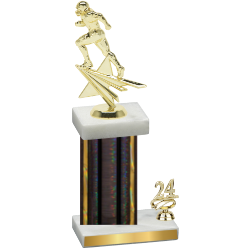 Accented Single Black Glacier Year Football Trophy