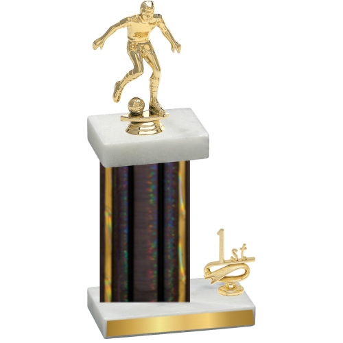 Accented Single Black Glacier First Place Soccer Trophy