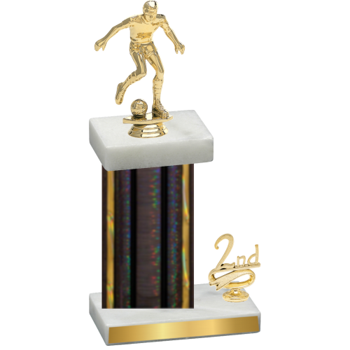 Accented Single Black Glacier Second Place Soccer Trophy