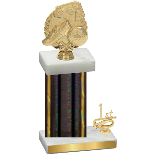 Accented Single Black Glacier First Place Soccer Trophy