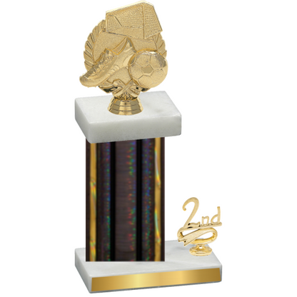 Accented Single Black Glacier Second Place Soccer Trophy