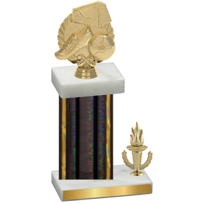 Accented Single Black Glacier Victory Soccer Trophy