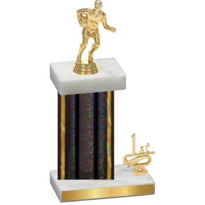 Accented Single Black Glacier First Place Rugby Trophy